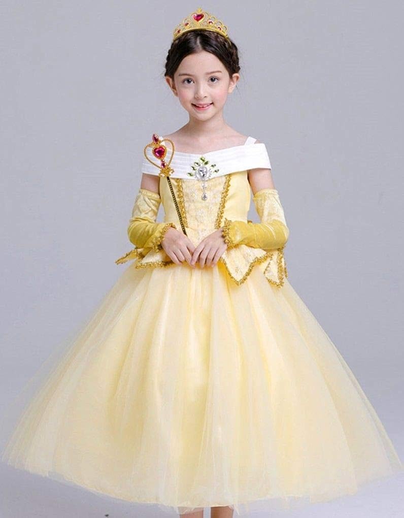 超特価激安 ままごとごっこ遊び 美女と野獣 ノースリーブ B07h1q24yl 3t ガールズドレス ハロウィンパーティー ベルコスチューム プリンセス 最安値 Www Aiq Aiq Com Mx