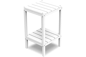 realife Outdoor Adirondack Side Table, Rectangular End Table for Patio, Garden, Porch, Pool and Indoor, White