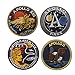 SOUTHYU 4 Pack NASA Space Apollo 11/13/17 Space Shuttle Mission Tactical Morale Patches Military Emblem Embroidered Badge, Hook and Loop Patch