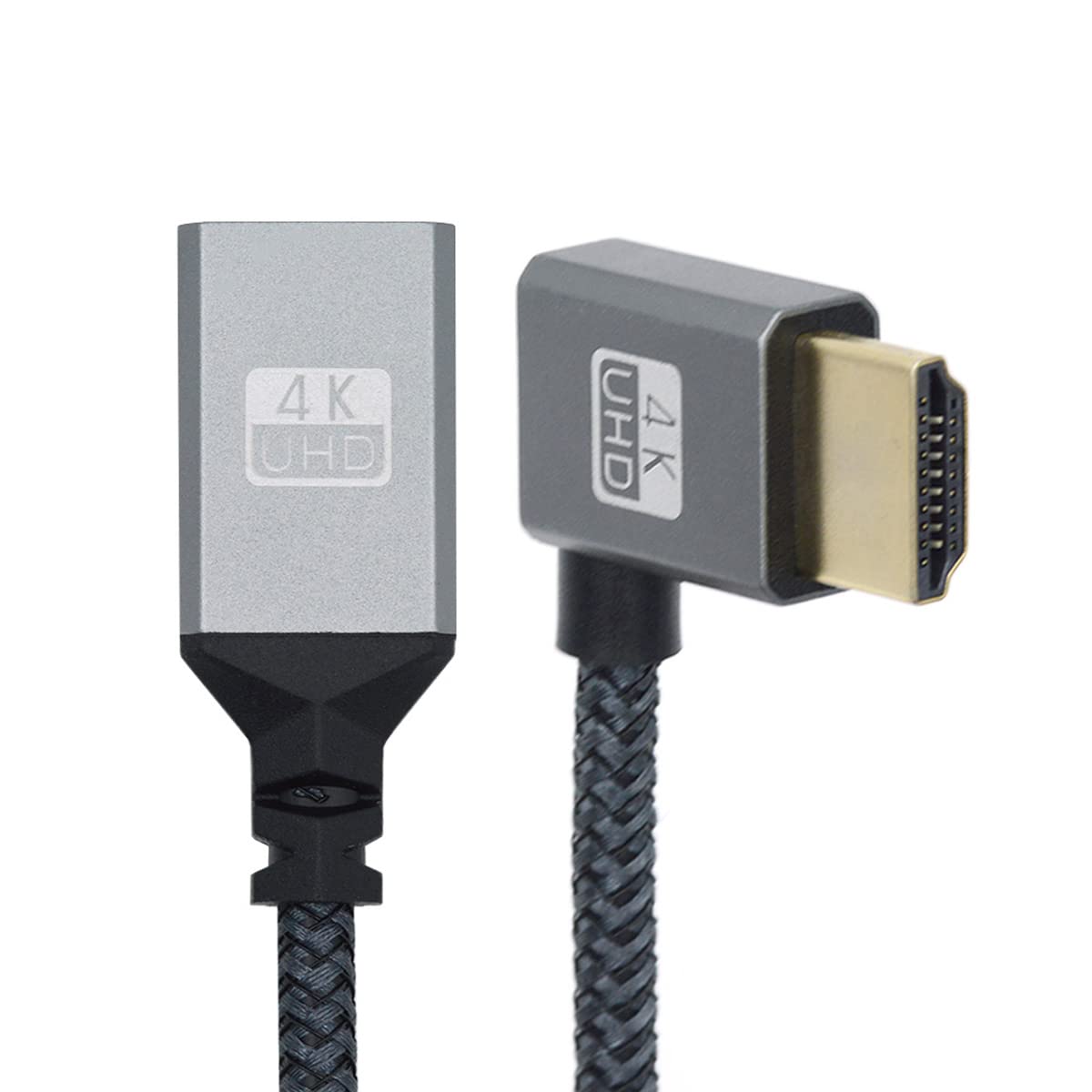 CY 4K Cable Type-A Standard HDMI 1.4 Male 90 Degree Right Angled to HDMI Female Extension Cable for DV MP4 Camera DC Laptop HDTV
