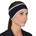 TrailHeads Women’s Ponytail Headband | Fleece Earband | Winter Running Headband - black/true blue