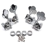 Timiy 4pcs 2 Right 2 Left Chrome Guitar Locking Tuning Pegs Tuners Machine Heads for Acoustic Guitar