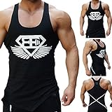 New Fi Men GYM MUSCLE SLEEVELESS SHIRT TANK TOP BODYBUILDING SPORT FITNESS VEST T-Shirt (Black, L)