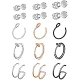 thumbnail image 2 of Fake Ear Stud Set Multicolor 12 Pcs Magnetic Fake Ear Studs - Non Piercing Cubic Zirconia Clip On Earrings Set Multicolor Ear Jewelry 2 of 13