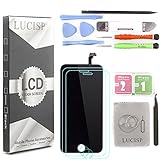 For IPhone 6 Screen Replacement Touch Digitizer LCD Replacement Frame Assembly Full Set with Earpiece Anti-Dust+Mesh Front Camera Plastic Holder+Proximity Sensor Plastic Holder Black