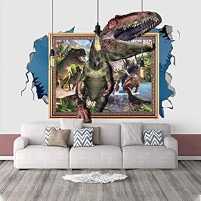 Wall Mural 3D Image of Dinosaurs Removable Self-Adhesive Large Wallpaper - 66x96 inches