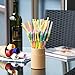 TINKSKY 50pcs Holiday Drinking Straws Party Supplies for Halloween Birthday Christmas(Mixed Color)