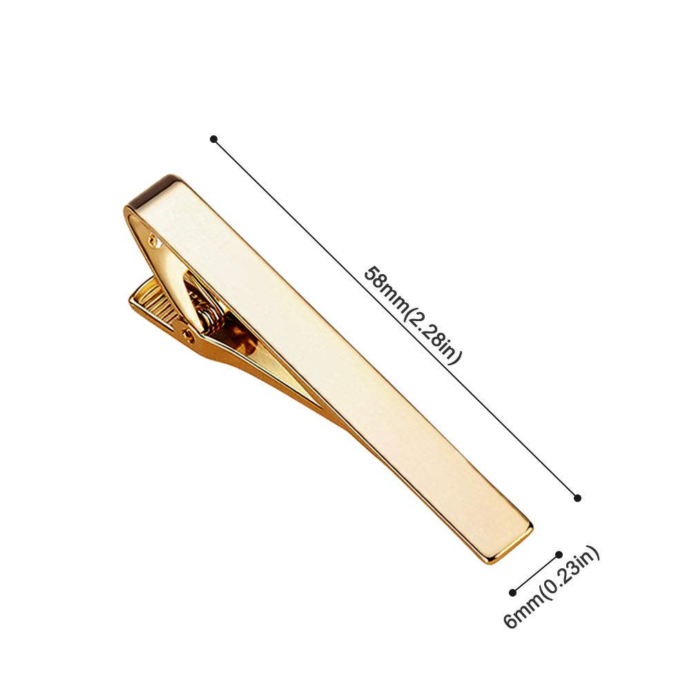 Roctee Tie Clips for Men, 3 Pack Classic Tie Clip Silver Gold Black Necktie Tie Bar Pinch Clips Suitable for Wedding Anniversary Business