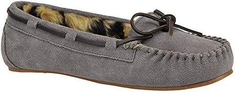 Slippers International Women's Peggy Sue Moccasin 7 2A(N) US Grey-Suede