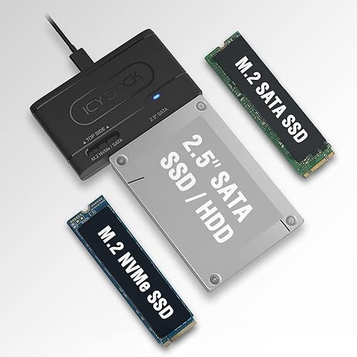 ICY DOCK USB Gen 10Gbps to SATA SSD/HDD NVMe/SATA SSD  External Reader Adapter EZ-Adapter MB104U-1SMB in Kuwait Whizz  23697346011