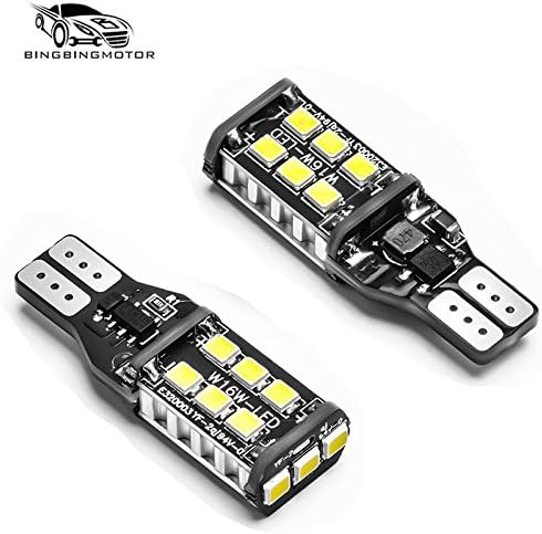 Extremely Bright Error Free 921 912 PX Chipsets 800 lumens W16W LED Bulbs，High Power 2835 15-SMD Chipsets Extremely Bright Error Free T15 for Back Up Lights Reverse Lights, 6000K White (Pack of 2)