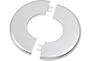 Tsnamay 2 Pcs Wall Split Flange, ABS Round Self-Adhesive Escutcheon Plate Buckles Design for 2"/51mm,Silver