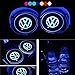 AutoDIY Led Car Logo Cup Lights up Holder USB Charging Waterproof Bottle Drinks pad 7 Colors Changing Atmosphere Lamp mat Cars for Luminous Coasters 2PCS (for Volkswage.n)