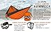 Double Camping Hammock- Best Lightweight & Portable Two Person Hammock Set –Aluminum Wiregate Carabiners, 2- 16 Loop Tree Straps & Compression Strap- Holds 500 LBS -Ideal for Travel- Orange Middle