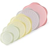 Silicone Stretch Lids Set for Food Storage, Fruit Pattern Food-grade Reusable Silicone Sealing Food Covers for Fresh-keeping Bowl Container Microwave and Dishwasher Safe (6 pcs of Different Sizes)
