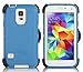 OTTERBOX 'DEFENDER' Protective Case for Samsung Galaxy S5 Phone (all models) and Belt-Clip - Blue/White