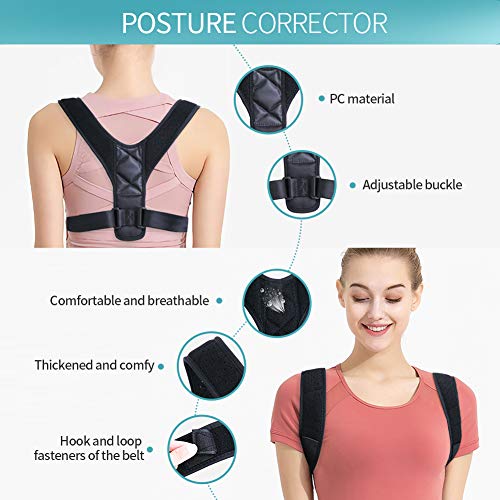 LeBoLike Posture Corrector for Men and Women - Adjustable and Comfortable Upper Back Brace for Clavicle Support and Providing Pain Relief from Neck Back and Shoulder (Universal)