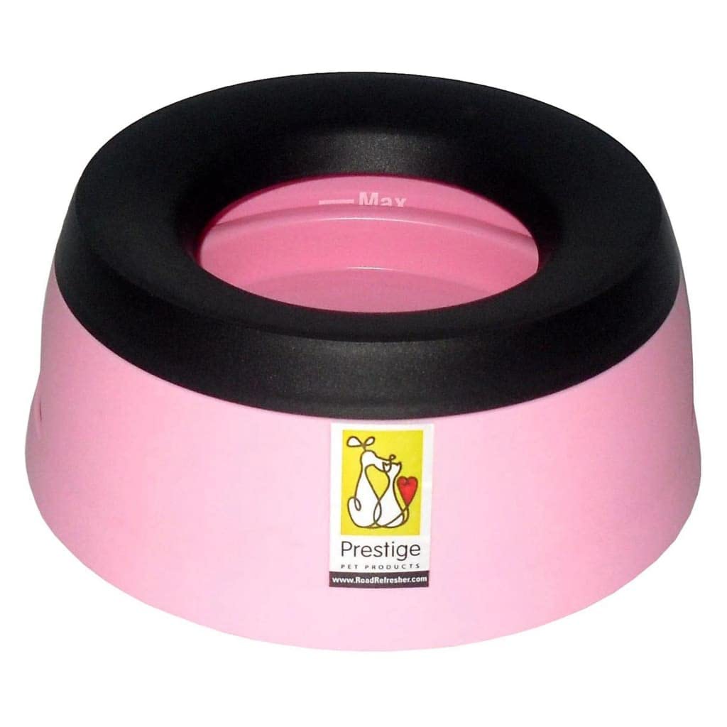 Road Refresher No Spill Dog Water Bowl-Pink-L