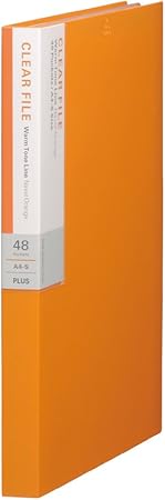 Amazon Co Jp プラス クリアファイル 縦 48ポケット デジャヴ 706 ネーブルオレンジ 文房具 オフィス用品