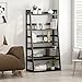 Tribesigns 5-Tier Ladder Shelf, 5 Shelf Modern Bookshelf and Bookcase Freestanding Leaning Shelf for Living Room Home Office (Black)