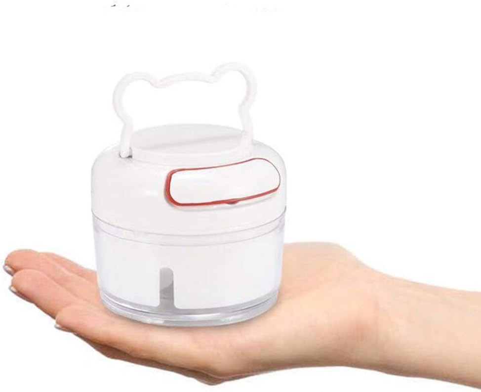 Mini Garlic and Food Chopper Grinder - Portable Baby Food Masher for Vegetables, Onions, Tomato, Potato-Hand Held，Garlic press, BPA Free/Durable