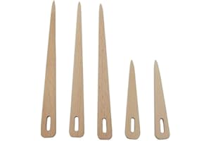 YuYww 5Pcs Wood Weaving Crochet Needle Wood Hand Loom Stick Tapestry Making DIY Crafts Tools