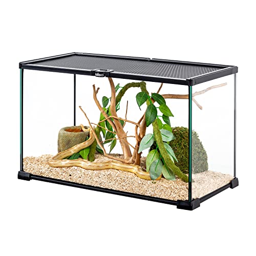 OIIBO 10 Gallon Reptile Glass Terrarium 20'' x 10'' x 12'' Naural