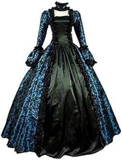 1791's ladyWomen's Victorian Rococo Dress Inspiration Maiden Costume NQ0032 (Made-to-Order:Tell us Your Measurements, Black&Blue)