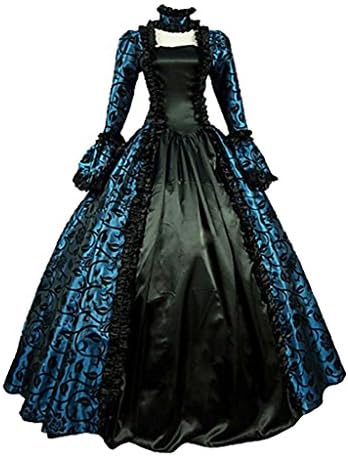 1791's ladyWomen's Victorian Rococo Dress Inspiration Maiden Costume NQ0032 (Made-to-Order:Tell us Your Measurements, Black&Blue)
