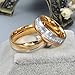 Hers & Women's Ring For Love Titanium 18K Gold-Plated Wedding Engagement Band 6mm US Size 8