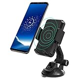 TaoTronics Phone Holder for Car, Wireless Car Charger Mount, Qi Fast Charge Phone Mount for Samsung Galaxy S9 S8+ S7 edge S6 edge+ Note 8 and Standard Charge for iPhone X 8 Plus and Qi-enabled Device