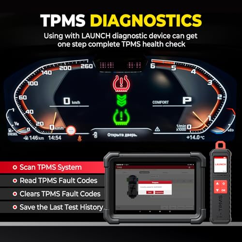 LAUNCH X-431 i-TPMS TPMS Tire Pressure Detector Relearning Tool, Activation/Relearning/Programming Sensors, Works w/ X431 Scanners/APP (Can be used alone)