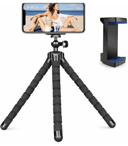 Support Trépied Universel Pour Téléphone - Noir, En Plastique, Portable (9x5x3 Cm), Neuf