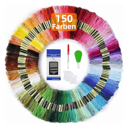 Maxee 150 Farben Stickgarn, Regenbogenfarbe, Stickgarn Wird Für Kreuzstichfaden, Armbandfaden, Kunsthandwerksdrehfaden, Basteltwist