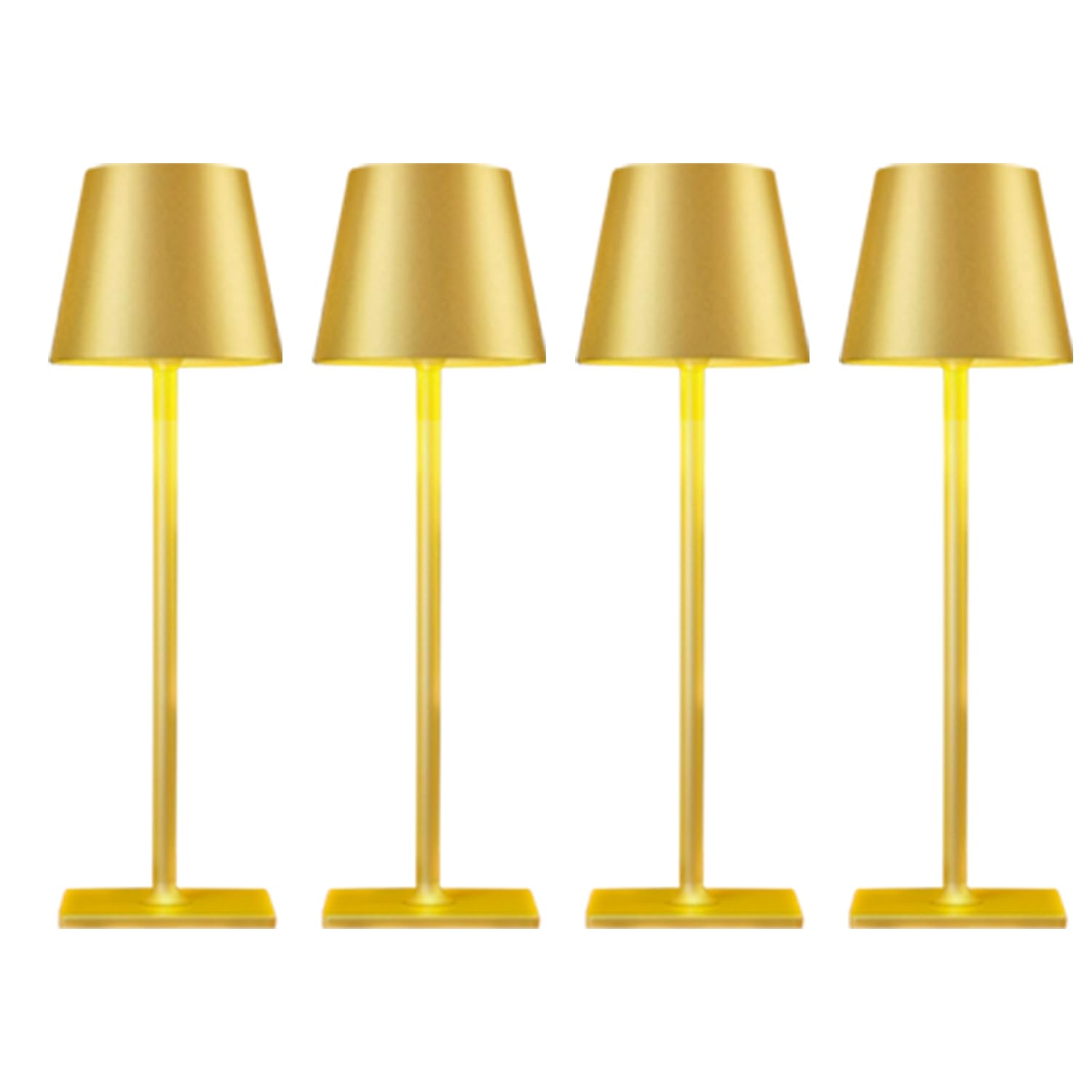 Photo 1 of 4 Pack Gold Led Cordless Table Lamps-Rechargeable Lamp Set of 4,Tabletop Lighting Outdoor Table Top Light for Restaurant Tables | Dinner | Kitchen Counter Top | Bulk of 4 Wirelss Lamps,Multi-Pack