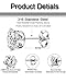 FIBO STEEL Stainless Steel Womens Stud Earrings Cubic Zirconia Inlaid,3mm-8mm 6 Pairs