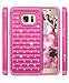 Galaxy S7 Case, Style4U Studded Rhinestone Crystal Bling Hybrid Armor Case Cover for Samsung Galaxy S7 with 1 Style4U Stylus [Hot Pink/Hot Pink]