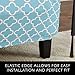 Home Fashion Designs Printed Twill Sofa Slipcover. One Piece Stretch Couch Cover. Strapless Sofa Cover for Living Room. Brenna Collection Slipcover. (Sofa, Sky Blue)