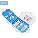 Poxilc Pill Case, 2 Packs Portable Tablet Medicine Vitamin Pill Organizer Container Pill Box 8 Compartments for Travel, Business (Blue&Orange)