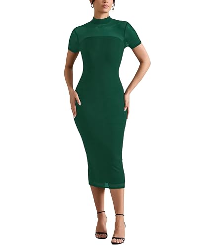 Forever 21 Women's Turtleneck Bodycon Contour Midi Dress Black X-Small : Clothing, Shoes & Jewelry