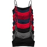 DChica Girls Cotton Tranning Bra | Single Front Layer Adjustable Straps Training Bra for Teenagers | Solid Crop Cami Bralette - Assorted Pack of 10