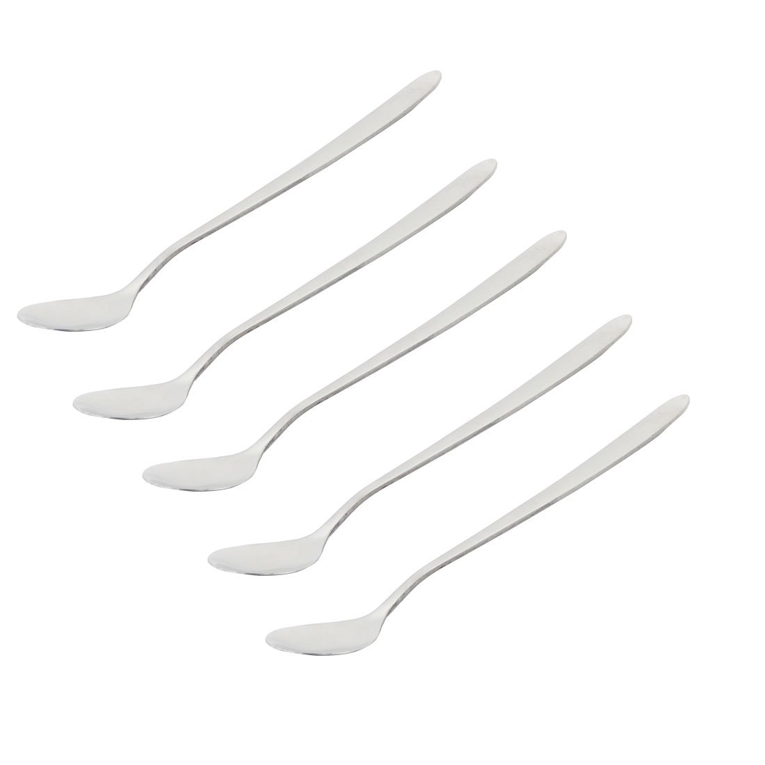 Sourcingmap Tea Coffee Dessert Stir Long Handle Spoon 16cm Length 5 PCS Silver Tone