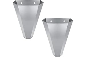 COZOFU Medium-Sized Galvanized Steel Chicken Restraining Cone for Poultry, Suitable for Large Layers, Broilers, Roasters, and Turkeys Up to 8 Pounds - Flat-Back Killing Cone, Easy to Clean