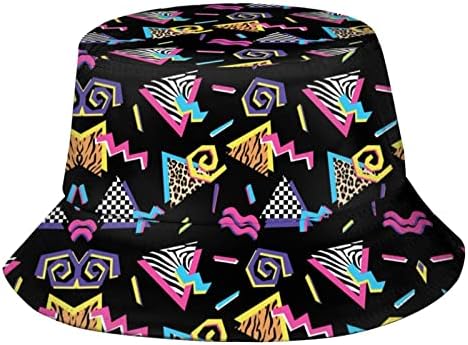Vintage 80s 90s Bucket Hats Foldable for Women Men Unisex-Adult