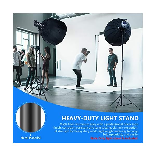 NEEWER Hochleistungs Lichtstativ 3 Meter Verstellbarer federgepolsterter Metallfotografiestativständer für Foto Studio… – Bild 7