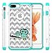 Style4U iPhone 8 Plus/iPhone 7 Plus Case, Cute Owl Shock Resistant Studded Rhinestone Crystal Bling Hybrid Armor Case Cover w/ 1 Stylus [White/Teal]