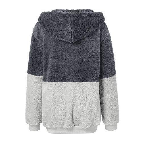Womens Fashion Oversize Fluffy Fleece Sweatshirt Pullover Outwear - Thumbnail 2