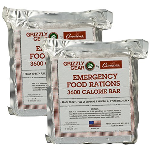 Emergency food rations 2 pack - 3600 calorie bar - 6 da…