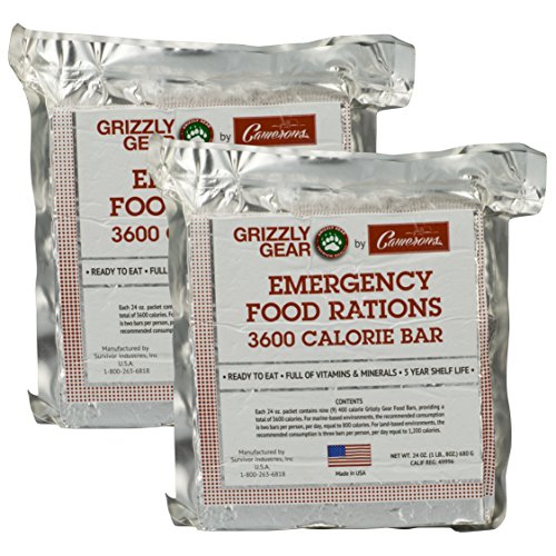 Emergency Food Rations 2 Pack - 3600 Calorie Bar - 6 Day Supply - Less Sugar and More Nutrients Than Other Leading Brands - (5 Year Shelf Life) (Best Emergency Food Bars)