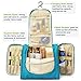 Heavy Duty Waterproof Hanging Toiletry Bag - Travel Cosmetic Makeup Bag for Women & Shaving Kit Organizer Bag for Men - Large Size: 10.2 x 4.5 x 8.5 Inch (Blue)